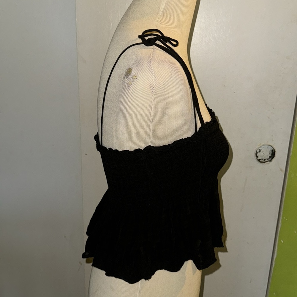 Wilfred Small viscose black tube top adjustable straps ruffled bottom - Picture 2 of 9